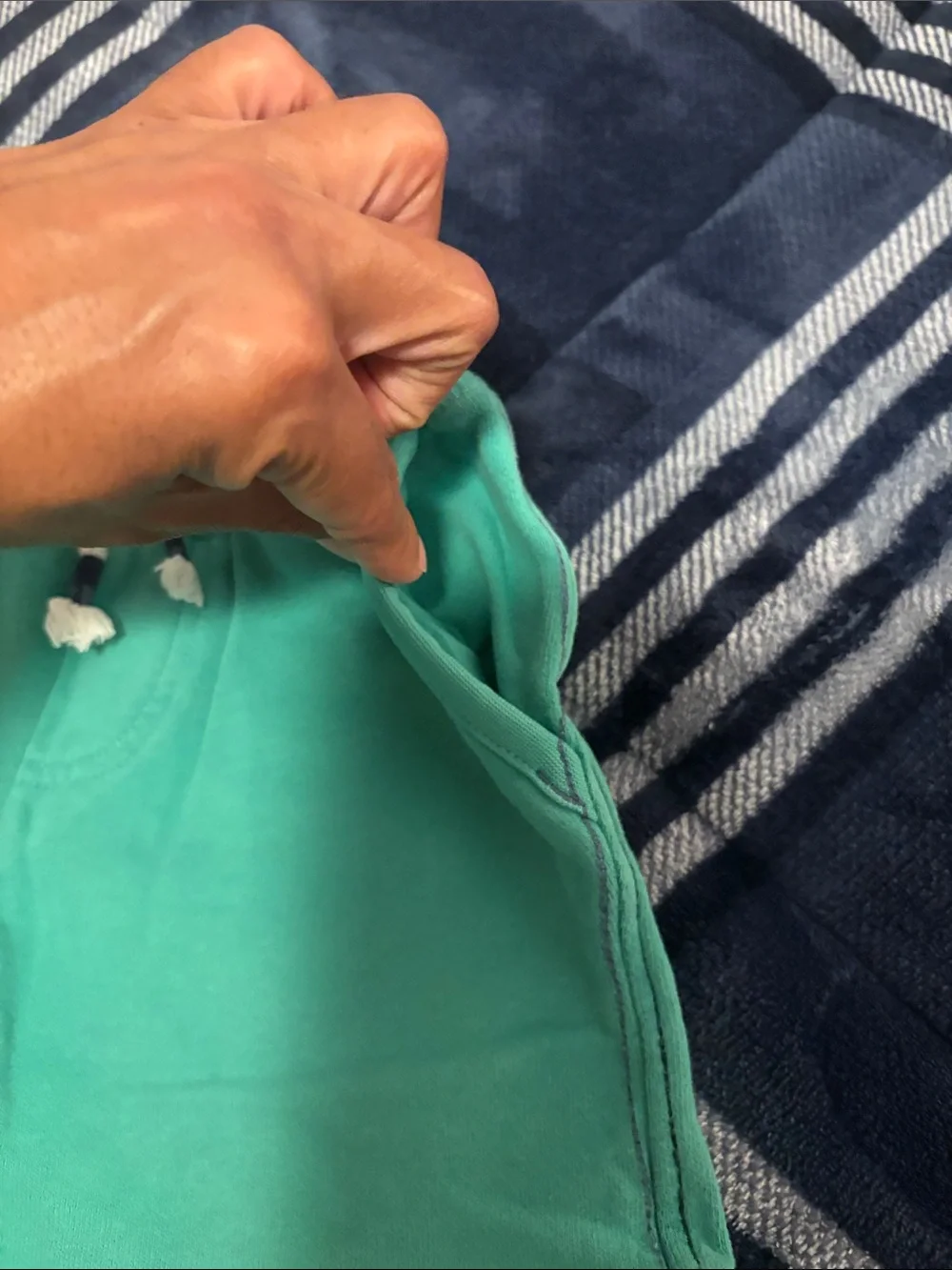 Mini Boden Kids Green Drawstring Jersey Shorts